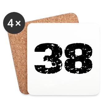 Maillot 38 Numéro - Dessous de verre (lot de 4) - blanc - Devant