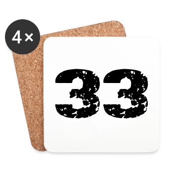 33 Number jersey - Coasters (set of 4) - white - Front