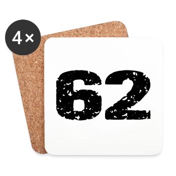 62 Number jersey - Coasters (set of 4) - white - Front