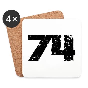 74 Number jersey - Coasters (set of 4) - white - Front