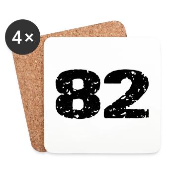 82 Number jersey - Coasters (set of 4) - white - Front