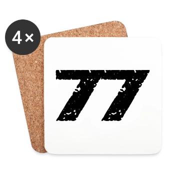 77 Number jersey - Coasters (set of 4) - white - Front