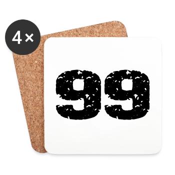 99 Number jersey - Coasters (set of 4) - white - Front