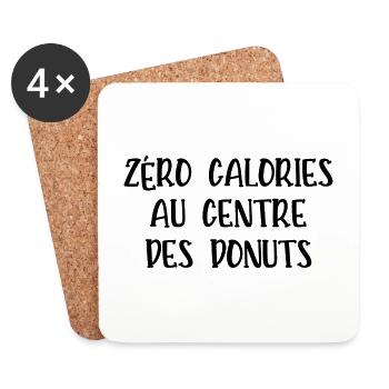 zéro calories au centre des donuts - Dessous de verre (lot de 4) - blanc - Devant