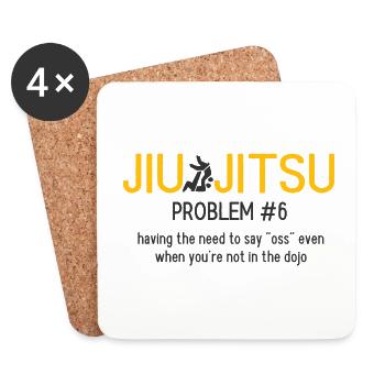 BJJ Jiu Jitsu - Untersetzer (4er-Set) - Weiß - Vorne