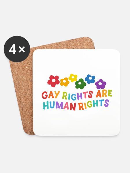 Gay Rights Are Human Rights - Untersetzer (4er-Set) - Weiß