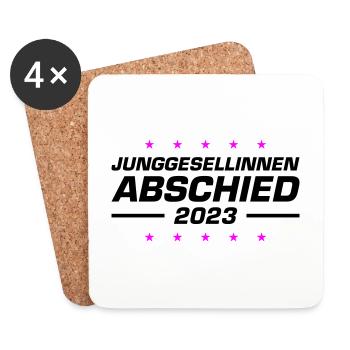Junggesellinnenabschied 2023 Jga - Untersetzer (4er-Set) - Weiß - Vorne