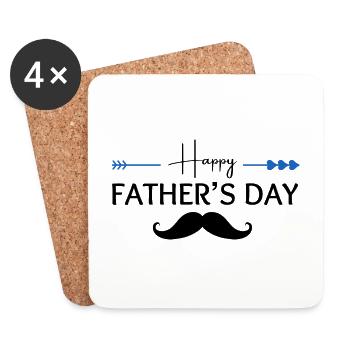 Happy Father’s Day - Dessous de verre (lot de 4) - blanc - Devant