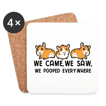 Nagetier Meerschwein Meerschweinchen - Untersetzer (4er-Set) - Weiß - Vorne