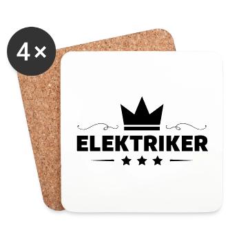 Elektriker Beruf - Untersetzer (4er-Set) - Weiß - Vorne