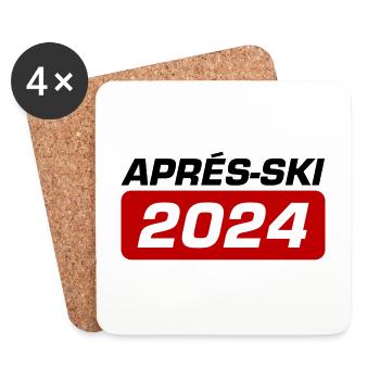 Apres Ski 2024 - Untersetzer (4er-Set) - Weiß - Vorne