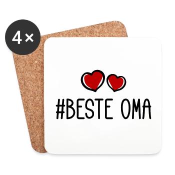 Beste Oma Herzen Liebe - Untersetzer (4er-Set) - Weiß - Vorne