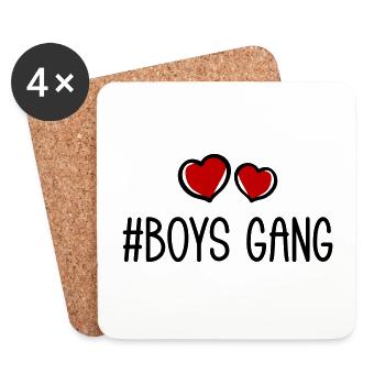 Boys Gang Herz Liebe - Untersetzer (4er-Set) - Weiß - Vorne