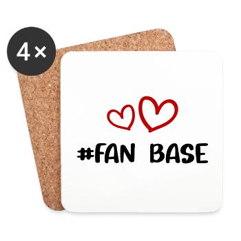 Fan Base Herz Liebe - Untersetzer (4er-Set) - Weiß - Vorne