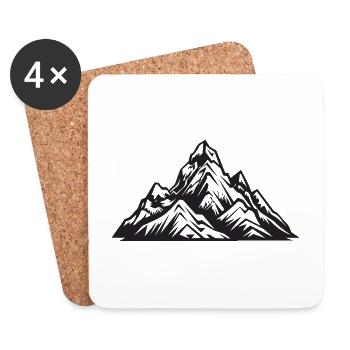 Montagnes de symboles - Dessous de verre (lot de 4) - blanc - Devant