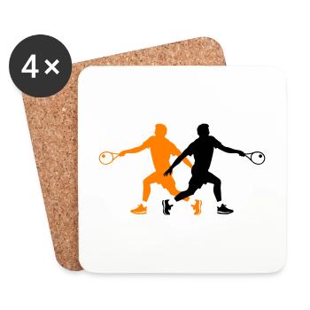 Tennis Spieler Silhouette - Untersetzer (4er-Set) - Weiß - Vorne