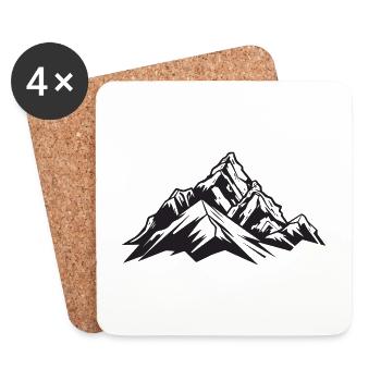 Alps Mountains Symbol - Coasters (set of 4) - white - Front