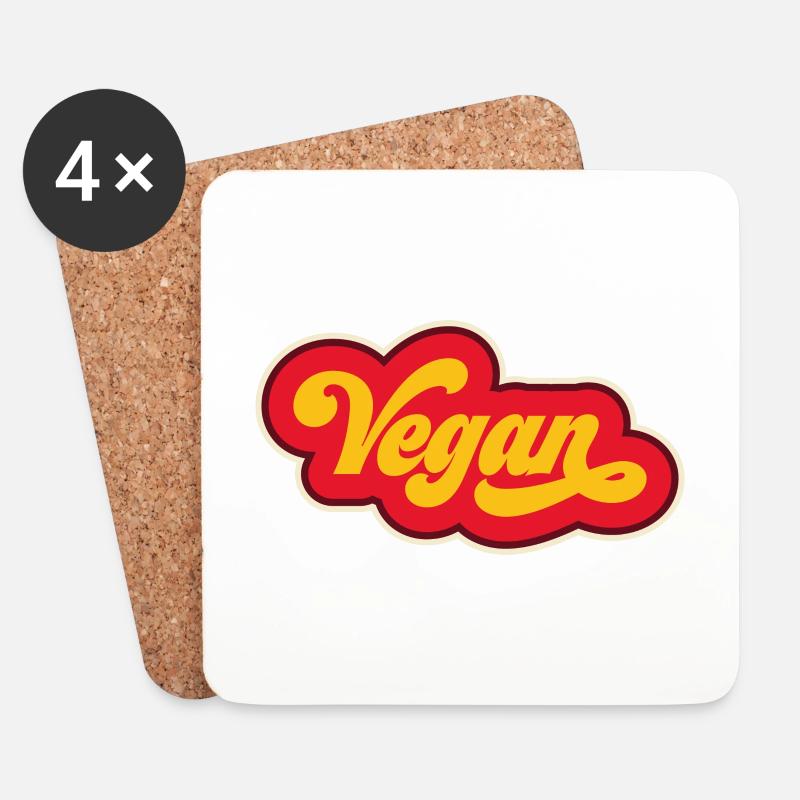 Vegan - Untersetzer (4er-Set) - Weiß