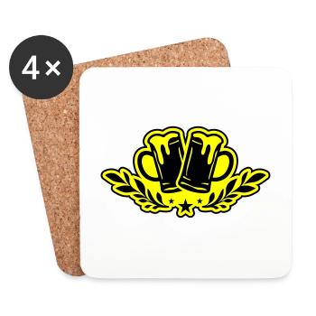Verre à bière Chope de bière Bière - Dessous de verre (lot de 4) - blanc - Devant