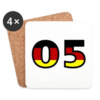 Maillot Allemagne numéro 5 - Dessous de verre (lot de 4) - blanc - Devant