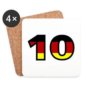 10 Numéro Allemagne Jersey - Dessous de verre (lot de 4) - blanc - Devant