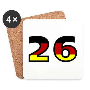 26 Numéro Allemagne Jersey - Dessous de verre (lot de 4) - blanc - Devant