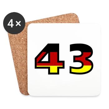43 Numéro Allemagne Jersey - Dessous de verre (lot de 4) - blanc - Devant