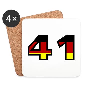 41 Numéro Allemagne Jersey - Dessous de verre (lot de 4) - blanc - Devant