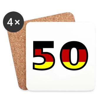 Maillot Allemagne numéro 50 - Dessous de verre (lot de 4) - blanc - Devant