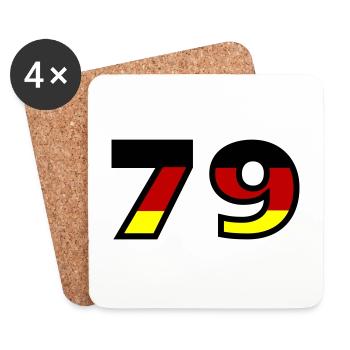 79 Numéro Allemagne Jersey - Dessous de verre (lot de 4) - blanc - Devant