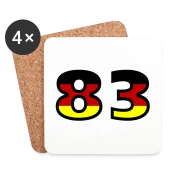83 Numéro Allemagne Jersey - Dessous de verre (lot de 4) - blanc - Devant