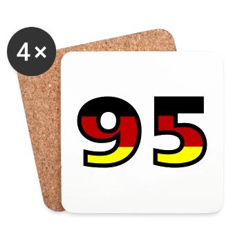 Maillot Allemagne numéro 95 - Dessous de verre (lot de 4) - blanc - Devant