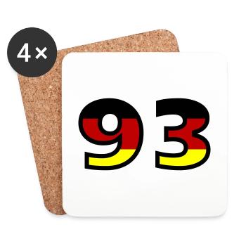 93 Numéro Allemagne Jersey - Dessous de verre (lot de 4) - blanc - Devant