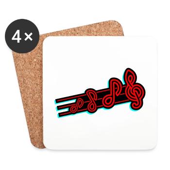 Musical Notes Music Symbol - Coasters (set of 4) - white - Front