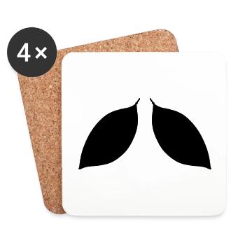 zwei Blätter blatt symbol - Untersetzer (4er-Set) - Weiß - Vorne