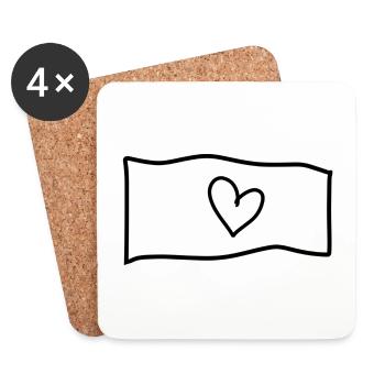 herz flagge symbol form liebe - Untersetzer (4er-Set) - Weiß - Vorne