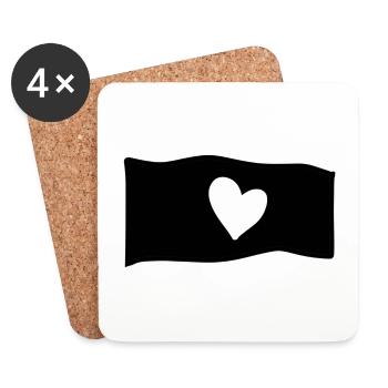 herz flagge liebe symbol form - Untersetzer (4er-Set) - Weiß - Vorne