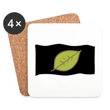 Icon Flag Leaf Green Nature - Coasters (set of 4) - white - Front