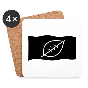 Icône Drapeau Feuille Nature - Dessous de verre (lot de 4) - blanc - Devant