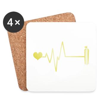 Oxygen Diving Heart Pulse - Coasters (set of 4) - white - Front