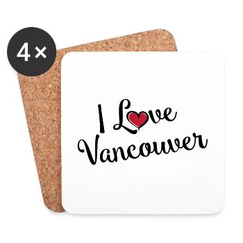 I Love Vancouver - Untersetzer (4er-Set) - Weiß - Vorne