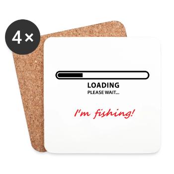 I'm fishing - Dessous de verre (lot de 4) - blanc - Devant