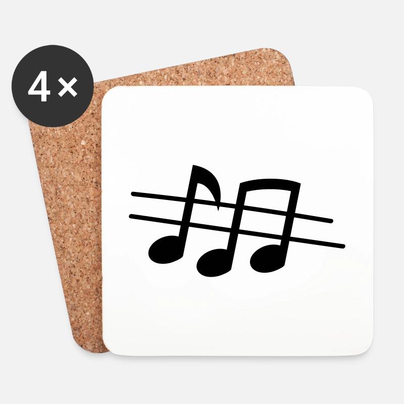 Musik Noten - Untersetzer (4er-Set) - Weiß