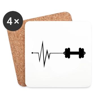 Haltère Pulse fitness - Dessous de verre (lot de 4) - blanc - Devant