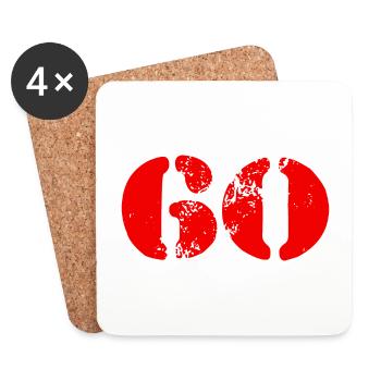 Symbole de 60 chiffres - Dessous de verre (lot de 4) - blanc - Devant