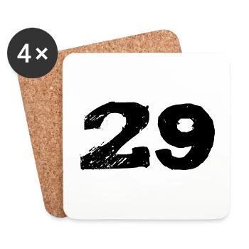 29 Zahl Trikot - Untersetzer (4er-Set) - Weiß - Vorne