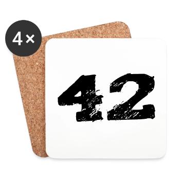 42 Maillot numéro - Dessous de verre (lot de 4) - blanc - Devant