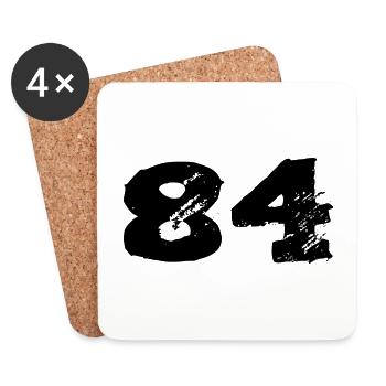 84 Maillot numéro - Dessous de verre (lot de 4) - blanc - Devant