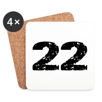 22 Number jersey - Coasters (set of 4) - white - Front