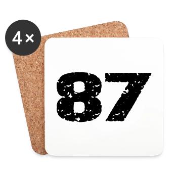 87 Number jersey - Coasters (set of 4) - white - Front